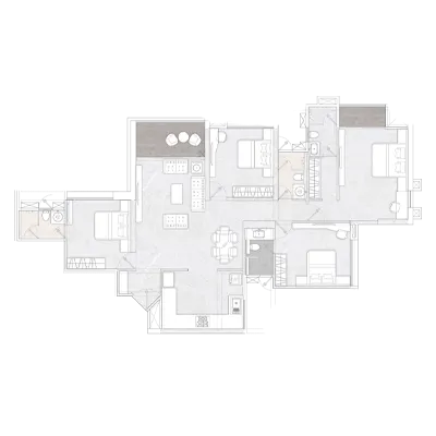 YOO Pristine Akurdi 4 BHK Floor Plan Image